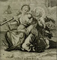 An illustration from Die ihren Gott liebende Seele, vorgestellt in den Sinnbildern des Hermanni Hugonis über seine Pia desideria, und des Ottonis Vaenii, über die Liebe Gottes, mit neuen Kupffern und Versen, welche zielen auf das innere Christenthum, aus dem Frantzösischen ins Teutsche übersetzt (1743)
