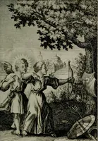 An illustration from Die ihren Gott liebende Seele, vorgestellt in den Sinnbildern des Hermanni Hugonis über seine Pia desideria, und des Ottonis Vaenii, über die Liebe Gottes, mit neuen Kupffern und Versen, welche zielen auf das innere Christenthum, aus dem Frantzösischen ins Teutsche übersetzt (1743)