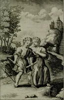 An illustration from Die ihren Gott liebende Seele, vorgestellt in den Sinnbildern des Hermanni Hugonis über seine Pia desideria, und des Ottonis Vaenii, über die Liebe Gottes, mit neuen Kupffern und Versen, welche zielen auf das innere Christenthum, aus dem Frantzösischen ins Teutsche übersetzt (1743)