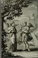 An illustration from Die ihren Gott liebende Seele, vorgestellt in den Sinnbildern des Hermanni Hugonis über seine Pia desideria, und des Ottonis Vaenii, über die Liebe Gottes, mit neuen Kupffern und Versen, welche zielen auf das innere Christenthum, aus dem Frantzösischen ins Teutsche übersetzt (1743)
