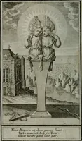 An illustration from Die ihren Gott liebende Seele, vorgestellt in den Sinnbildern des Hermanni Hugonis über seine Pia desideria, und des Ottonis Vaenii, über die Liebe Gottes, mit neuen Kupffern und Versen, welche zielen auf das innere Christenthum, aus dem Frantzösischen ins Teutsche übersetzt (1743)