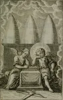 An illustration from Die ihren Gott liebende Seele, vorgestellt in den Sinnbildern des Hermanni Hugonis über seine Pia desideria, und des Ottonis Vaenii, über die Liebe Gottes, mit neuen Kupffern und Versen, welche zielen auf das innere Christenthum, aus dem Frantzösischen ins Teutsche übersetzt (1743)
