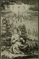 An illustration from Die ihren Gott liebende Seele, vorgestellt in den Sinnbildern des Hermanni Hugonis über seine Pia desideria, und des Ottonis Vaenii, über die Liebe Gottes, mit neuen Kupffern und Versen, welche zielen auf das innere Christenthum, aus dem Frantzösischen ins Teutsche übersetzt (1743)