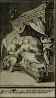 An illustration from Die ihren Gott liebende Seele, vorgestellt in den Sinnbildern des Hermanni Hugonis über seine Pia desideria, und des Ottonis Vaenii, über die Liebe Gottes, mit neuen Kupffern und Versen, welche zielen auf das innere Christenthum, aus dem Frantzösischen ins Teutsche übersetzt (1743)