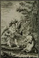 An illustration from Die ihren Gott liebende Seele, vorgestellt in den Sinnbildern des Hermanni Hugonis über seine Pia desideria, und des Ottonis Vaenii, über die Liebe Gottes, mit neuen Kupffern und Versen, welche zielen auf das innere Christenthum, aus dem Frantzösischen ins Teutsche übersetzt (1743)