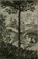 An illustration from Die ihren Gott liebende Seele, vorgestellt in den Sinnbildern des Hermanni Hugonis über seine Pia desideria, und des Ottonis Vaenii, über die Liebe Gottes, mit neuen Kupffern und Versen, welche zielen auf das innere Christenthum, aus dem Frantzösischen ins Teutsche übersetzt (1743)