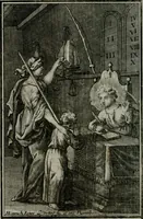 An illustration from Die ihren Gott liebende Seele, vorgestellt in den Sinnbildern des Hermanni Hugonis über seine Pia desideria, und des Ottonis Vaenii, über die Liebe Gottes, mit neuen Kupffern und Versen, welche zielen auf das innere Christenthum, aus dem Frantzösischen ins Teutsche übersetzt (1743)