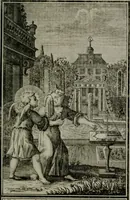 An illustration from Die ihren Gott liebende Seele, vorgestellt in den Sinnbildern des Hermanni Hugonis über seine Pia desideria, und des Ottonis Vaenii, über die Liebe Gottes, mit neuen Kupffern und Versen, welche zielen auf das innere Christenthum, aus dem Frantzösischen ins Teutsche übersetzt (1743)