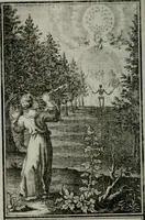 An illustration from Die ihren Gott liebende Seele, vorgestellt in den Sinnbildern des Hermanni Hugonis über seine Pia desideria, und des Ottonis Vaenii, über die Liebe Gottes, mit neuen Kupffern und Versen, welche zielen auf das innere Christenthum, aus dem Frantzösischen ins Teutsche übersetzt (1743)