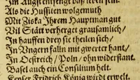 An illustration from Die Jahr Blum, : das ist, Ein kurtzer Auszzug [sic] vnd Begriff ausz vilerley Jüdischen, Griechischen, Romischen vnd Teutschen Scribenten, darin[n]en als in einer ordentlichen vnd verstendigen Summa begriffen seind fast alle Jahren von Erschaffung der Welt an, biss auff diss gegenwertige Jahr. Darauss der Monarchien succession, viler Reich auff vnnd vndergang, nam[m]haffter Völcker vnder Juden, Heiden vnd Christen, Kriegen vnnd Thaten: Berhümpter Personen als Potentaten, Heerführer, Tyrannen, Martyrer, Gelehrten vnd Künstner Geburts, Lebens, vnd Sterbens Jahr, newe Fünd, Geistlicher vnd Politischer Ceremonien auff vnd abbringung, on alle müh mag erlernet werden. Allen frommen Teutschen vnd der Antiquiteten liebhabern zu gefallen in allsolches Handtbüchlein zusamen gelesen, welches zuuor also nie in Truck aussgangen, vnd in lustige Reimen verfasset, (1595)