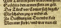 An illustration from Die Jahr Blum, : das ist, Ein kurtzer Auszzug [sic] vnd Begriff ausz vilerley Jüdischen, Griechischen, Romischen vnd Teutschen Scribenten, darin[n]en als in einer ordentlichen vnd verstendigen Summa begriffen seind fast alle Jahren von Erschaffung der Welt an, biss auff diss gegenwertige Jahr. Darauss der Monarchien succession, viler Reich auff vnnd vndergang, nam[m]haffter Völcker vnder Juden, Heiden vnd Christen, Kriegen vnnd Thaten: Berhümpter Personen als Potentaten, Heerführer, Tyrannen, Martyrer, Gelehrten vnd Künstner Geburts, Lebens, vnd Sterbens Jahr, newe Fünd, Geistlicher vnd Politischer Ceremonien auff vnd abbringung, on alle müh mag erlernet werden. Allen frommen Teutschen vnd der Antiquiteten liebhabern zu gefallen in allsolches Handtbüchlein zusamen gelesen, welches zuuor also nie in Truck aussgangen, vnd in lustige Reimen verfasset, (1595)