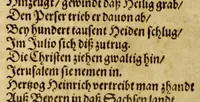 An illustration from Die Jahr Blum : welch da begreifft v[n]d in sich helt fast alle Iahren dieser Welt. Namhafft Persone[n], Stedt vnd Lant hieraus dir werden mit bekant. In guter Ordnung (auch mit Fleis gantz kurtz gefast, und Reime[n] weis vil mercklich Thaten vnd Geschicht (1595)