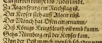 An illustration from Die Jahr Blum : welch da begreifft v[n]d in sich helt fast alle Iahren dieser Welt. Namhafft Persone[n], Stedt vnd Lant hieraus dir werden mit bekant. In guter Ordnung (auch mit Fleis gantz kurtz gefast, und Reime[n] weis vil mercklich Thaten vnd Geschicht (1595)