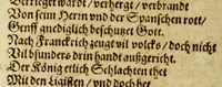 An illustration from Die Jahr Blum : welch da begreifft v[n]d in sich helt fast alle Iahren dieser Welt. Namhafft Persone[n], Stedt vnd Lant hieraus dir werden mit bekant. In guter Ordnung (auch mit Fleis gantz kurtz gefast, und Reime[n] weis vil mercklich Thaten vnd Geschicht (1595)