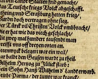 An illustration from Die Jahr Blum : welch da begreifft v[n]d in sich helt fast alle Iahren dieser Welt. Namhafft Persone[n], Stedt vnd Lant hieraus dir werden mit bekant. In guter Ordnung (auch mit Fleis gantz kurtz gefast, und Reime[n] weis vil mercklich Thaten vnd Geschicht (1595)
