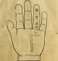 Picture 29 of 94 from Die Kunst der Chiromantzey : vsz Besehung der Hend. Physiognomey / vsz Anblick des Menschens. Natürlichen Astrologey noch dem Lauff der Soñen. Complexion eins yegklichen Menschens. Natürlichen Ynflüssz der Planeten. der zwolff Zeichen Angesychten. Ettliche Canones / zu Erkantnüsz der Menschen Kranckheiten / solicher weisz vormals nye beschriben oder gedruckt. Zusamen verordnet / vnd verteütscht durch ... (1523), leaf 58