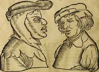 Picture 46 of 94 from Die Kunst der Chiromantzey : vsz Besehung der Hend. Physiognomey / vsz Anblick des Menschens. Natürlichen Astrologey noch dem Lauff der Soñen. Complexion eins yegklichen Menschens. Natürlichen Ynflüssz der Planeten. der zwolff Zeichen Angesychten. Ettliche Canones / zu Erkantnüsz der Menschen Kranckheiten / solicher weisz vormals nye beschriben oder gedruckt. Zusamen verordnet / vnd verteütscht durch ... (1523), leaf 75
