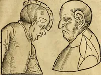 Picture 52 of 94 from Die Kunst der Chiromantzey : vsz Besehung der Hend. Physiognomey / vsz Anblick des Menschens. Natürlichen Astrologey noch dem Lauff der Soñen. Complexion eins yegklichen Menschens. Natürlichen Ynflüssz der Planeten. der zwolff Zeichen Angesychten. Ettliche Canones / zu Erkantnüsz der Menschen Kranckheiten / solicher weisz vormals nye beschriben oder gedruckt. Zusamen verordnet / vnd verteütscht durch ... (1523), leaf 80