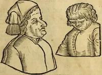 Picture 54 of 94 from Die Kunst der Chiromantzey : vsz Besehung der Hend. Physiognomey / vsz Anblick des Menschens. Natürlichen Astrologey noch dem Lauff der Soñen. Complexion eins yegklichen Menschens. Natürlichen Ynflüssz der Planeten. der zwolff Zeichen Angesychten. Ettliche Canones / zu Erkantnüsz der Menschen Kranckheiten / solicher weisz vormals nye beschriben oder gedruckt. Zusamen verordnet / vnd verteütscht durch ... (1523), leaf 82