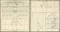 An illustration from Die ländliche und landwirthschaftliche Baukunst von Holz und Brettern : oder die Blockhäuser-Baukunst nach den Regeln der Architektur und Symmetrie systematisch bearbeitet und geordnet ... (1840)