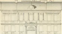 An illustration from Die ländliche und landwirthschaftliche Baukunst von Holz und Brettern : oder die Blockhäuser-Baukunst nach den Regeln der Architektur und Symmetrie systematisch bearbeitet und geordnet ... (1840)