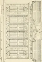 An illustration from Die ländliche und landwirthschaftliche Baukunst von Holz und Brettern : oder die Blockhäuser-Baukunst nach den Regeln der Architektur und Symmetrie systematisch bearbeitet und geordnet ... (1840)
