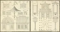 An illustration from Die ländliche und landwirthschaftliche Baukunst von Holz und Brettern : oder die Blockhäuser-Baukunst nach den Regeln der Architektur und Symmetrie systematisch bearbeitet und geordnet ... (1840)