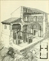 An illustration from Die älteste Kunst, insbesondere di Baukunst, der Germanen (1909)