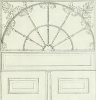 An illustration from Die Mappe des Bautischlers : oder, Ideen zu Thorwegen, Hausthüren, Doppelthüren, Vorsetzern, Stubenthüren, Gewölbethüren, Glasthüren, Bogen- und andern Fenstern, mit ihrem vergrössert dargestellten Grund- und Profilriss und dem beigefügten Maassstabe : zum Gebrauche für Architecten, Decorateurs, Baugewerken, Tischler, Glaser, Bildhauer und Freunde der Baukunst : mit besonderer Rücksicht auf leichte Ausführbarkeit der im Praktischen oft schwer zu hebenden Schwierigkeiten und auf die Anwendung bei alten, neu zu decorirenden Gebäuden : auch als Vorlegeblätter anwendbar (1832)