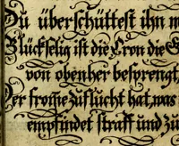 Picture 51 of 319 from Die mit teutschen Saiten überzogene, heilige Kron-Harffe, oder, Verfassung des gantzen Psalter Davids in teutsche Reim-Gebände : vermittelst sonderbarer darzu mit dem basso continuo, neu-verfertigter Kunst-Melodeyen ... (1680), leaf 128