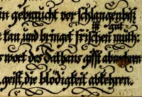 An illustration from Die mit teutschen Saiten überzogene, heilige Kron-Harffe, oder, Verfassung des gantzen Psalter Davids in teutsche Reim-Gebände : vermittelst sonderbarer darzu mit dem basso continuo, neu-verfertigter Kunst-Melodeyen ... (1680)