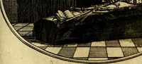 An illustration from Die mit teutschen Saiten überzogene, heilige Kron-Harffe, oder, Verfassung des gantzen Psalter Davids in teutsche Reim-Gebände : vermittelst sonderbarer darzu mit dem basso continuo, neu-verfertigter Kunst-Melodeyen ... (1680)