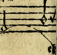 An illustration from Die mit teutschen Saiten überzogene, heilige Kron-Harffe, oder, Verfassung des gantzen Psalter Davids in teutsche Reim-Gebände : vermittelst sonderbarer darzu mit dem basso continuo, neu-verfertigter Kunst-Melodeyen ... (1680)