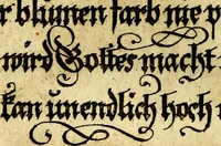 An illustration from Die mit teutschen Saiten überzogene, heilige Kron-Harffe, oder, Verfassung des gantzen Psalter Davids in teutsche Reim-Gebände : vermittelst sonderbarer darzu mit dem basso continuo, neu-verfertigter Kunst-Melodeyen ... (1680)