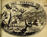 An illustration from Die mit teutschen Saiten überzogene, heilige Kron-Harffe, oder, Verfassung des gantzen Psalter Davids in teutsche Reim-Gebände : vermittelst sonderbarer darzu mit dem basso continuo, neu-verfertigter Kunst-Melodeyen ... (1680)