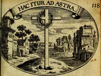 An illustration from Die mit teutschen Saiten überzogene, heilige Kron-Harffe, oder, Verfassung des gantzen Psalter Davids in teutsche Reim-Gebände : vermittelst sonderbarer darzu mit dem basso continuo, neu-verfertigter Kunst-Melodeyen ... (1680)