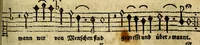 An illustration from Die mit teutschen Saiten überzogene, heilige Kron-Harffe, oder, Verfassung des gantzen Psalter Davids in teutsche Reim-Gebände : vermittelst sonderbarer darzu mit dem basso continuo, neu-verfertigter Kunst-Melodeyen ... (1680)