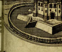 An illustration from Die mit teutschen Saiten überzogene, heilige Kron-Harffe, oder, Verfassung des gantzen Psalter Davids in teutsche Reim-Gebände : vermittelst sonderbarer darzu mit dem basso continuo, neu-verfertigter Kunst-Melodeyen ... (1680)