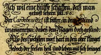 An illustration from Die mit teutschen Saiten überzogene, heilige Kron-Harffe, oder, Verfassung des gantzen Psalter Davids in teutsche Reim-Gebände : vermittelst sonderbarer darzu mit dem basso continuo, neu-verfertigter Kunst-Melodeyen ... (1680)