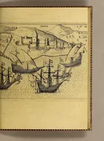 An illustration from Die neuntzehende Schiffarth, inhaltendt, Fünff Schiffarthen Samuel Brauns Burgers vnd Wund Artzt zu Basel, so er vor kurtzen Jahren in vnterschiedliche frembde Königreich vnd Landschafften glücklich gethan, nemlich, in Africam vnd dessen Provincien Congo, Bansa Loanga, Angola, Guinea, Morenland, Bennin, Amboisa, vnd zu dem festen Castell Nassaw in More. : Item gen Alexandriam in Syrien, in Portugall, Hispanien, Italien, wie auch vnterschiedliche Insulen, als da seynd die Canarien, Madera, Cales Males, Malta, Candia, Sicilein, Sardegna, Corfu, vnd andere mehr, biss zu seiner Widerkunfft in Hollandt (1626)