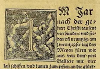 Picture 2 of 5 from Die new Welt, der Landschaften vnnd Insulen, so bis hie her allen Altweltbeschrybern vnbekant, jungst aber von den Portugalesern vnnd Hispaniern jm nidergenglichen Meer herfunden. : Sambt den Sitten vnd Gebreuchen der inwonenden Völcker. Auch was Gütter oder Waren man bey jnen funden, vnd jnn vnsere Landt bracht hab. Do bey findt man auch hie den Vrsprung vnd Altherkummen der fürnembsten gwaltigsten Völcker der altbekanten Welt, als do seind die Tartern, Moscouiten ... etc. nach Anzeygung vnd Innhalt diss vmbgewenten Blats (1534), leaf 114