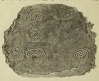 An illustration from Die nordische herkunft der Trojasage bezeugt durch den krug von Tragliatella : eine dritthalbtausendjährige urkunde : Nachtrag zu den Trojaburgen Nordeuropas (1893)