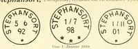 Picture 11 of 14 from Die postfreimarken und die entwertungen der deutschen postanstalten in den schutzgebieten und im auslande (1908), leaf 105