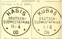 Picture 9 of 14 from Die postfreimarken und die entwertungen der deutschen postanstalten in den schutzgebieten und im auslande (1908), leaf 96