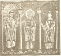 An illustration from Die Regensburger Buchmalerei des X. und XI. Jahrhunderts, Studien zur Geschichte der deutschen Malerei des frühen Mittelalters (1901)