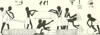 An illustration from Die Reliefs und Malereien des mittleren Reiches (VII.-XVII. Dynastie, ca. 2475-1580 v. Chr.) : Material zur agyptischen Kulturgeschichte (1922)