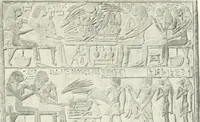 An illustration from Die Reliefs und Malereien des mittleren Reiches (VII.-XVII. Dynastie, ca. 2475-1580 v. Chr.) : Material zur agyptischen Kulturgeschichte (1922)