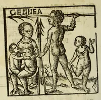 Picture 1 of 5 from Die reyse va[n] Lissebone om te vare[n]na obs[em?] eyela[n]dt Naguarir in groot Indien gheleghen voor bi Callicuten en[n] Gutschi[n] dair dye stapel is vander specerie[n] daer ons wonderlijcke di[n]ge[n] wed[er?]uarem zy[n]. en[n] dair wijveel ghesie[n] hebbe[n], als hier nd ghescreue[n] staet (1508), leaf 8