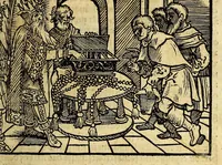 An illustration from Die ritterlich vnd lobwirdig Raiss des gestre[n]gen vnd über all ander weyt erfarnen Ritters vn[d] Landtfarers, Herren Ludowico Vartomans von Bolonia. Sagent vo[n] den Landen Egipto. Syria, vo[n] bayden Arabia. Persia. India. vn[d] Ethiopia . (1518)