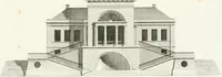 An illustration from Die schöne Landbaukunst, oder, Neue Ideen und Vorschriften zu Landgebäuden, Landhäusern und Oekonomie-Gebäuden im gefälligen : Ideen zu Gebäuden für öffentliche und Privatbelustigungen, ingleichen zu Gebäuden im ernsthaftern aber edlen Style, in Grundrissen, Aufrissen und Durchschnitten (1798)